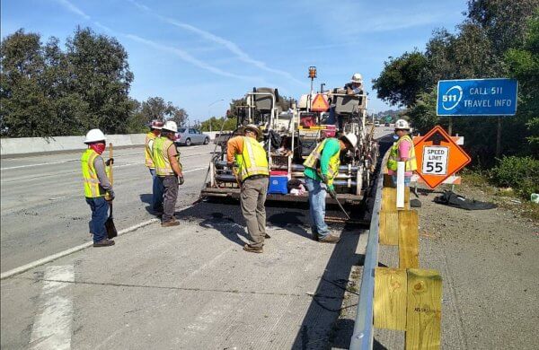 I-580 Roadway Improvement work crew at work